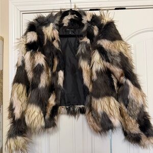 Romeo & Juliet Couture Multicolor Faux Fur Teddy Jacket